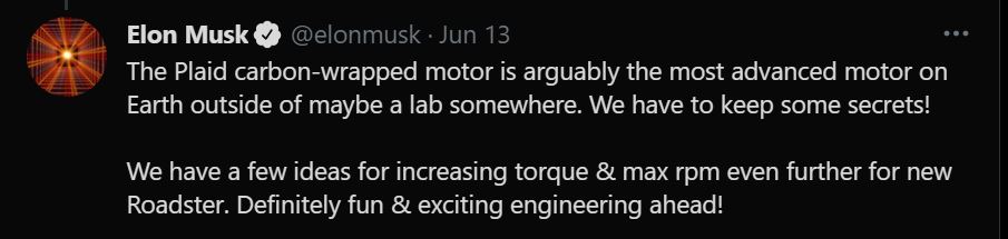 Tweet do Elon Musk