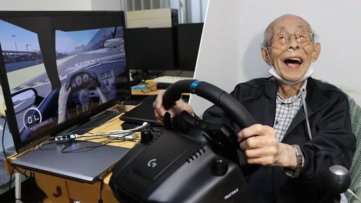Senhor japones de 93 anos volta a dirigir nos video-games