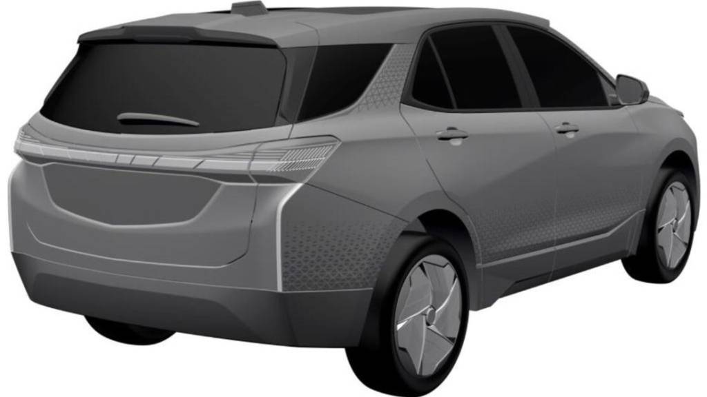 Imagem de patente de SUV da Chevrolet visto 3/4 de trás