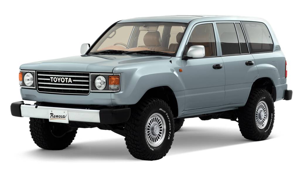 Toyota Land Cruiser 106 azul visto 3/4 de frente