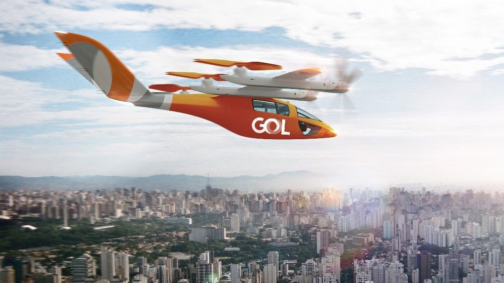 GOL EVTOL VA-X4 eVTOL da GOL laranja