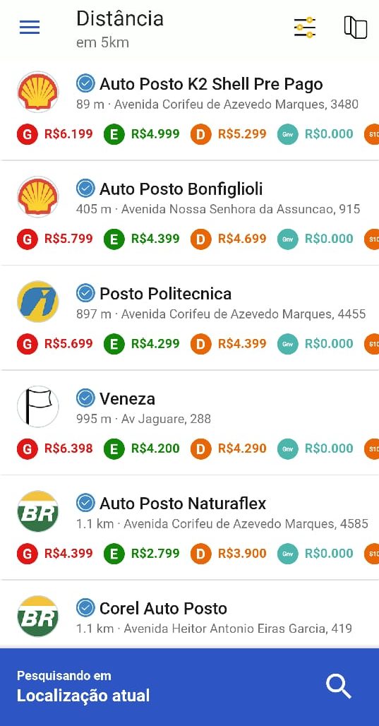 Preço dos combustíveis app