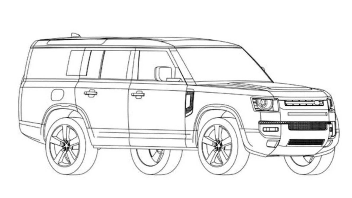 Land Rover Defender 130 imagem de patente frente