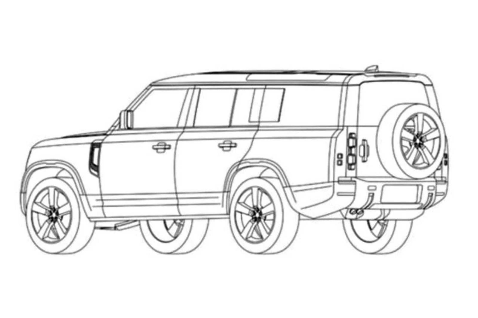 Land Rover Defender 130 imagem de patente traseira
