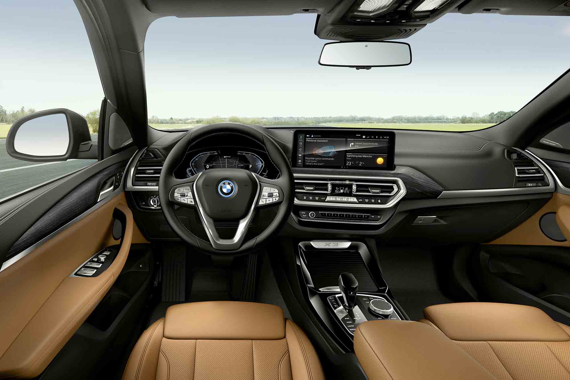 Interior do Novo BMW X3 visto da fileira da frente