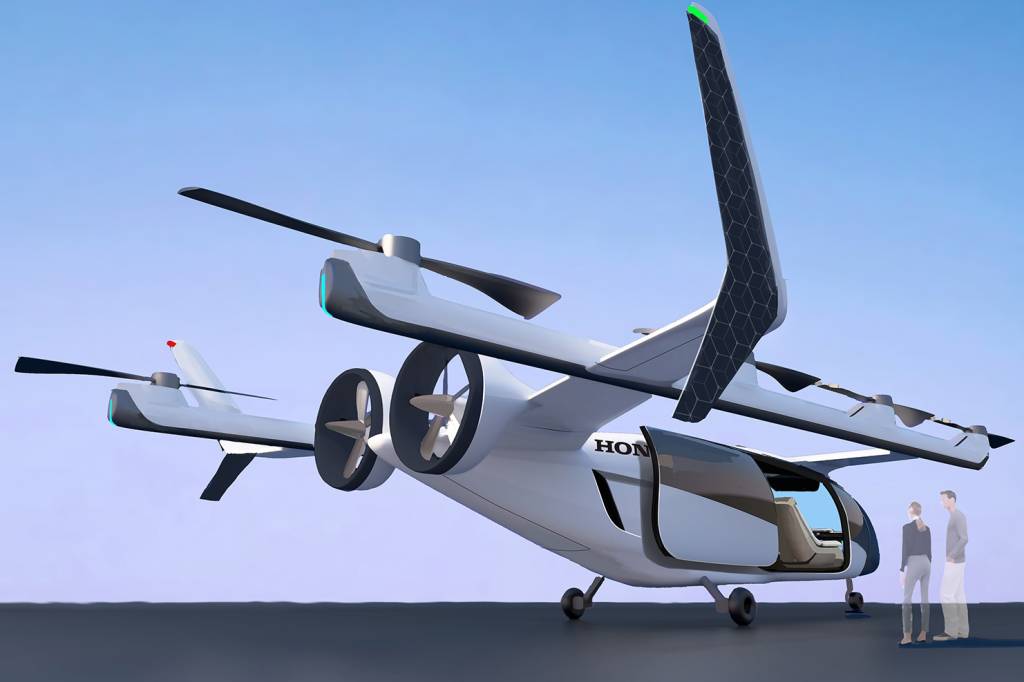 Honda Introduces Initiatives in New Areas, Taking on Challenges Ilustração do eVTOL da Honda