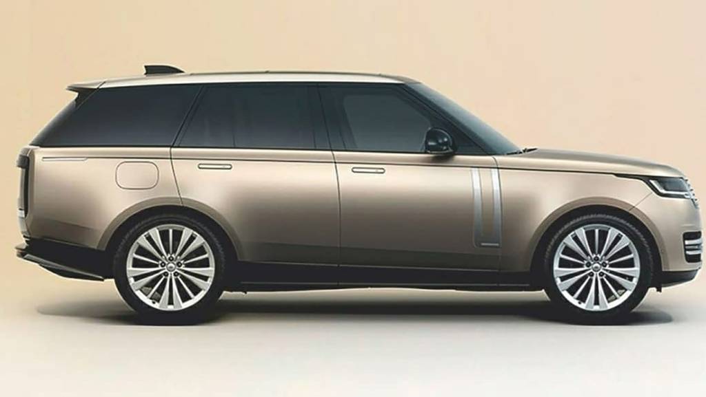 Novo Range Rover 2022 bege visto de lado