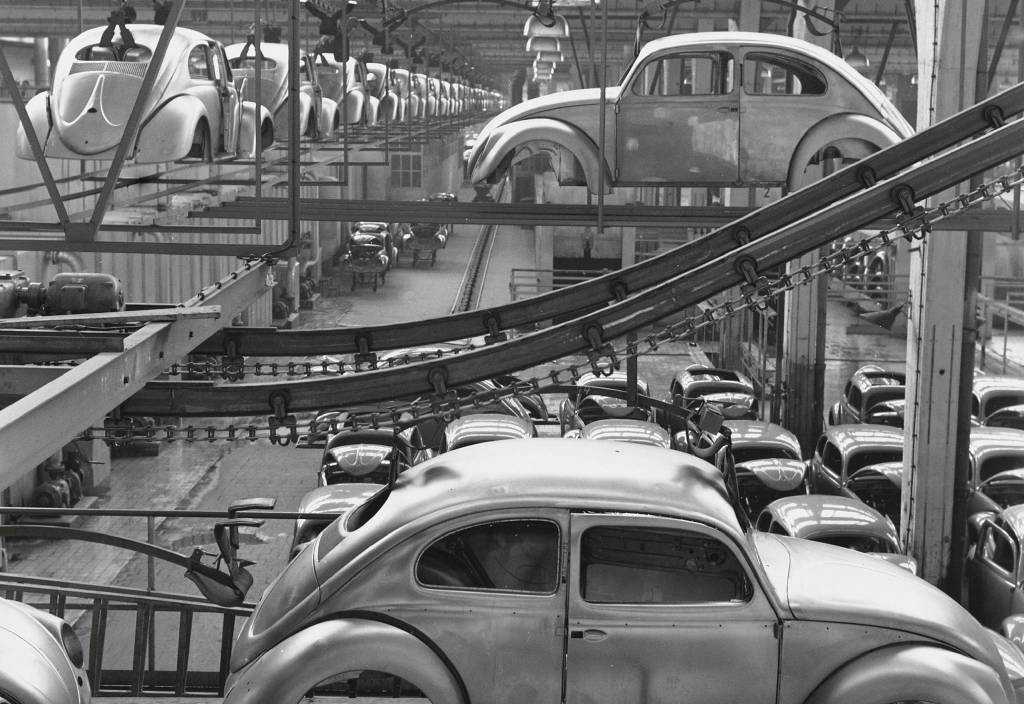 Produção do Fusca em Wolfsburg, 1955