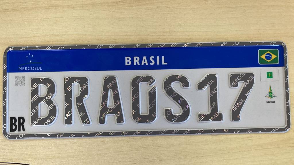 Placa coleção Mercosul placa cinza