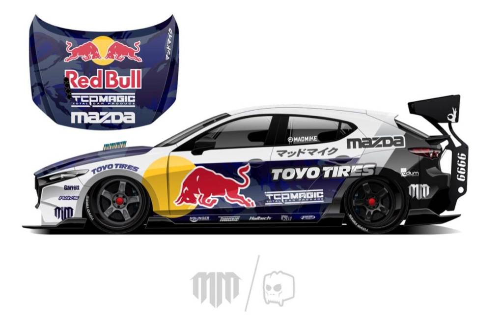 Piloto de drift cria Mazda3 com motor Wankel e mais de 1200 cv