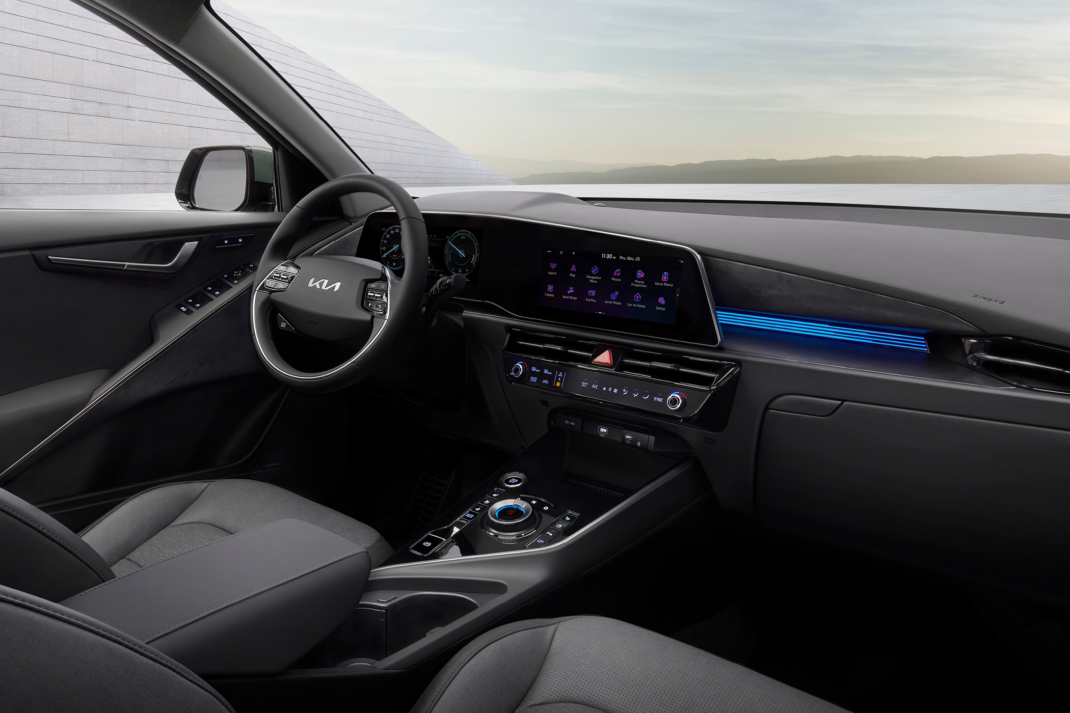 Interior é quase igual ao de modelos como o Kia EV6