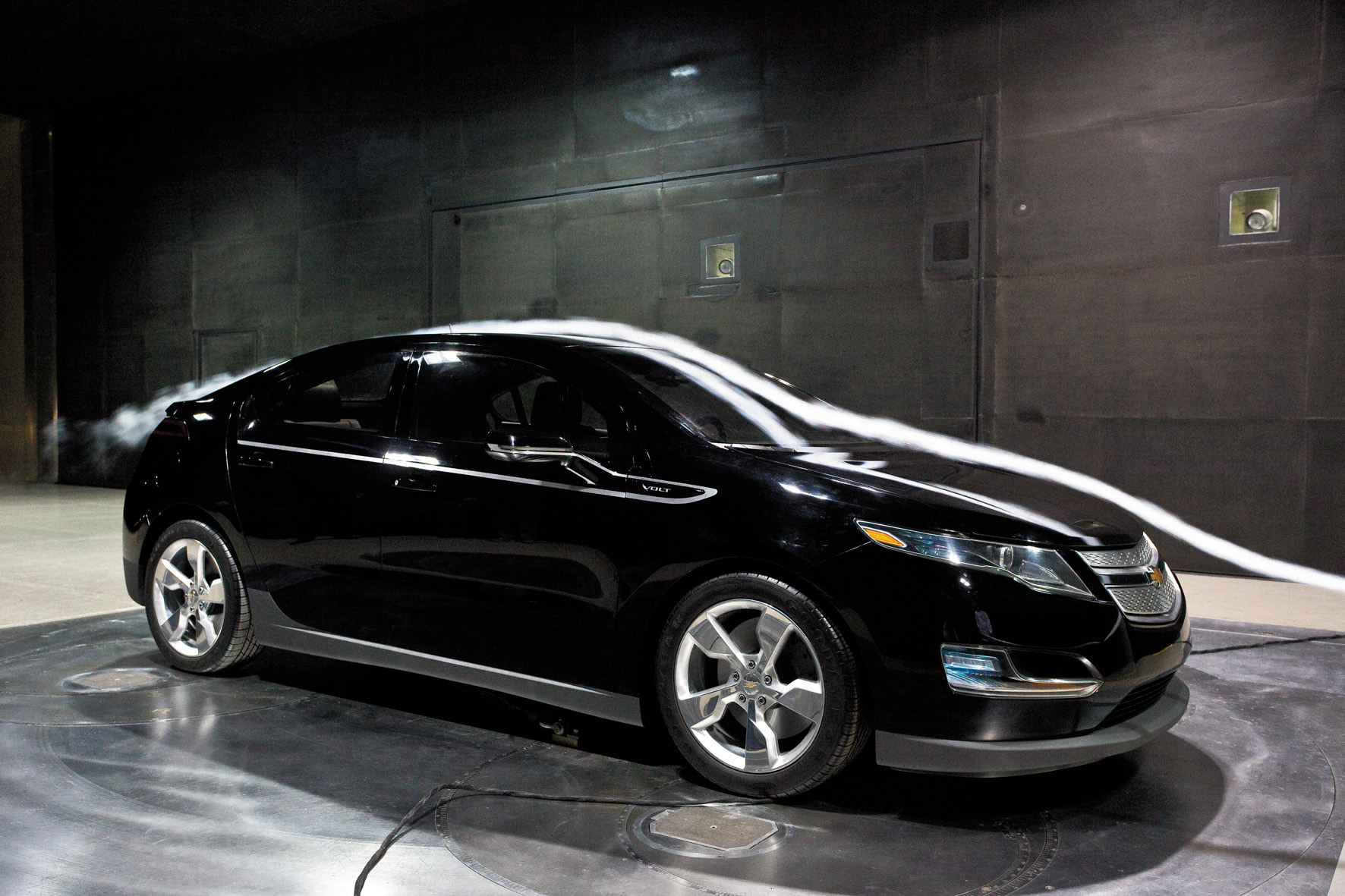 Túnel de vento da GM onde foi testado o Volt, automóvel elétrico modelo 2010 da Chevrolet, testado pela revista Quatro Rodas.