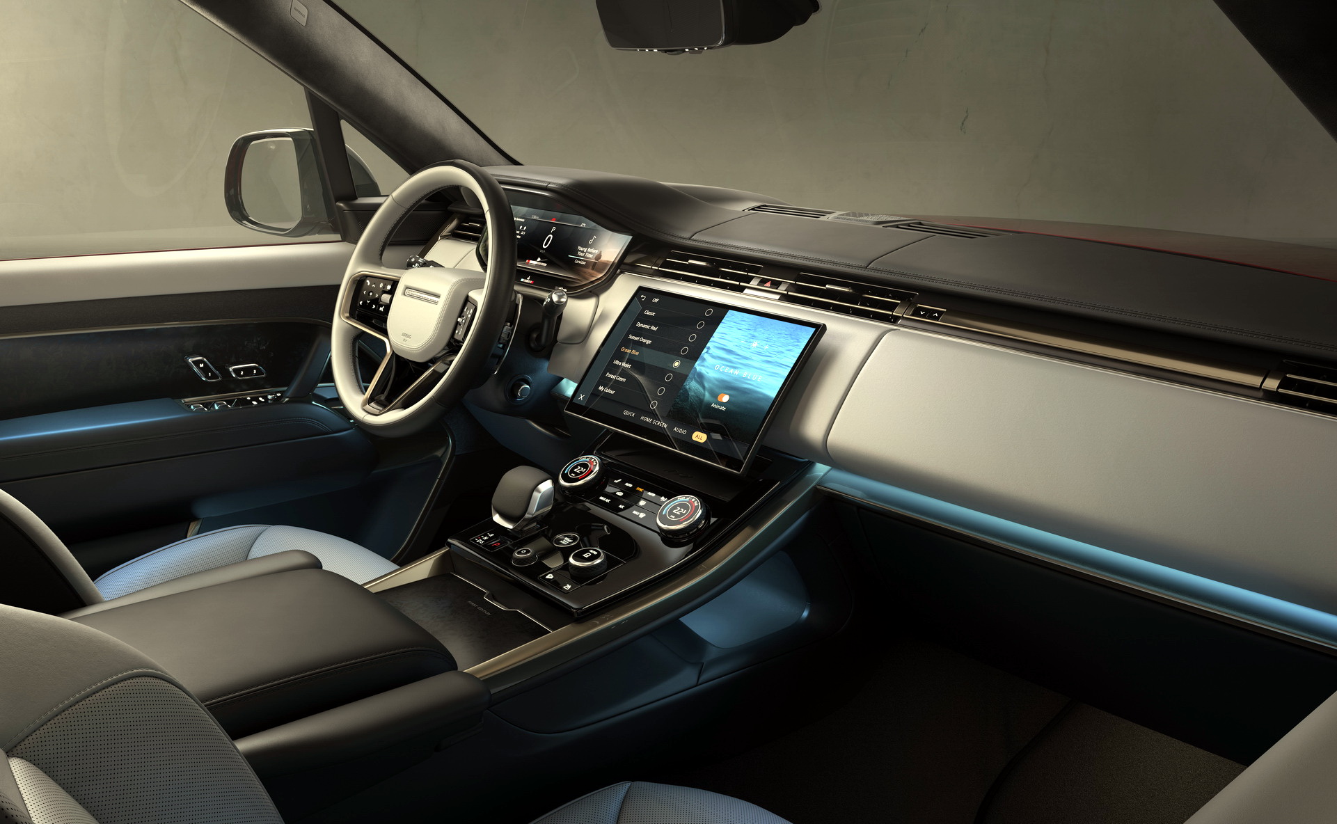 Interior do Range Rover Sport tem central multimídia de 13,1 polegadas