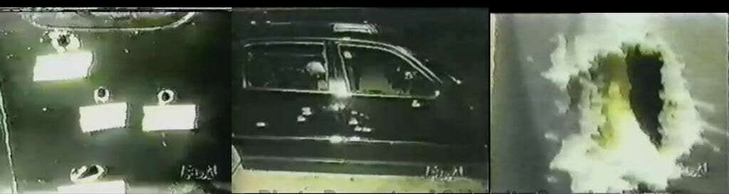 com marcas de tiro BMW 750iL em que Tupac foi baleado