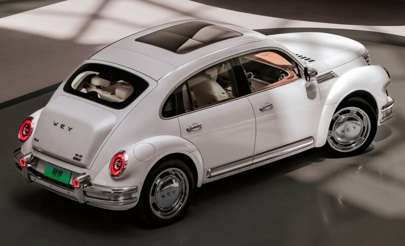 WEY-Yuanmeng Silhueta do Yuanmeng lembra a do VW Fusca