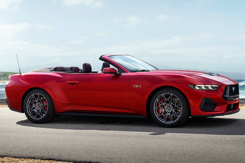 2024 Mustang The seventh generation Mustang is the most exhilarating and visceral yet, from its fighter jet-inspired digital cockpit to new advanced turbocharged and naturally aspirated engines to its edgier yet timeless exterior design. Pre-production vehicles shown.