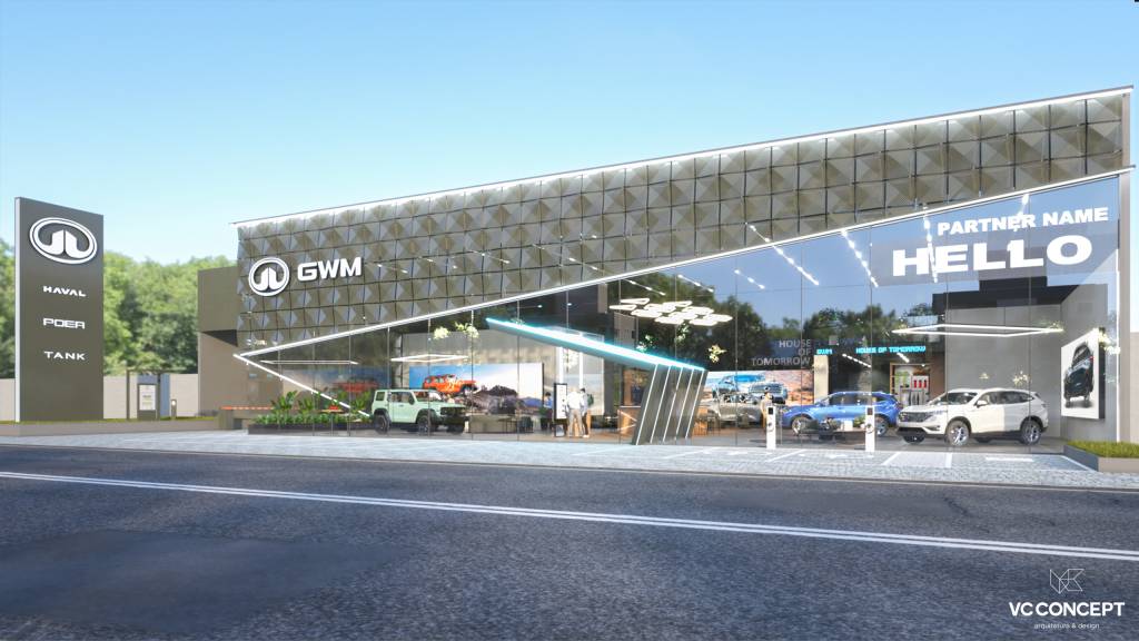 Fachada GWM_Alta Fachada de futura concessionária da Great Wall Motors no Brasil
