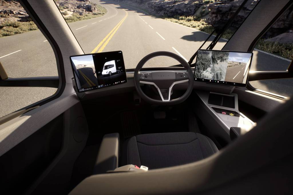 Caminhão é monoposto e traz os mesmos recursos de automação veicular dos carros da Tesla