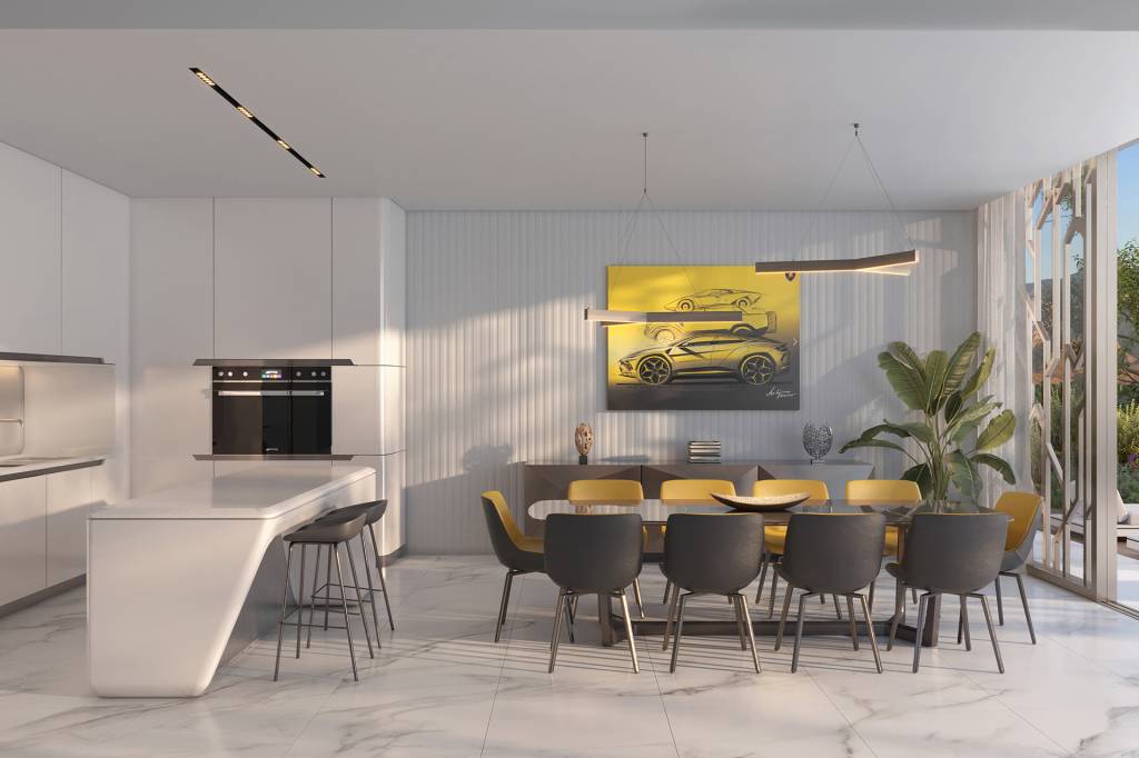 Condomínio da Lamborghini (2) Decoração remeterá aos icônicos hiperesportivos da italiana
