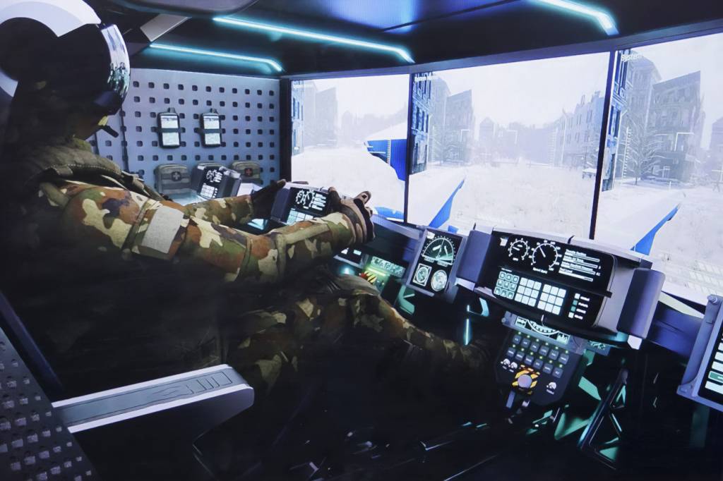 Simulador imita como será a cabine de comando remoto do tanque