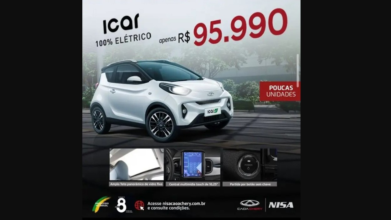 Caoa Chery iCar é vendido por R$ 95.990, mais barato do que usados