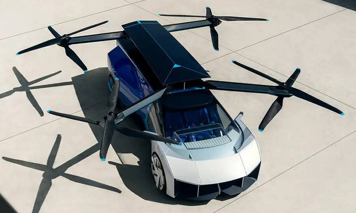 Conceito de eVTOL da XPeng Aeroht que mistura carro e helicóptero