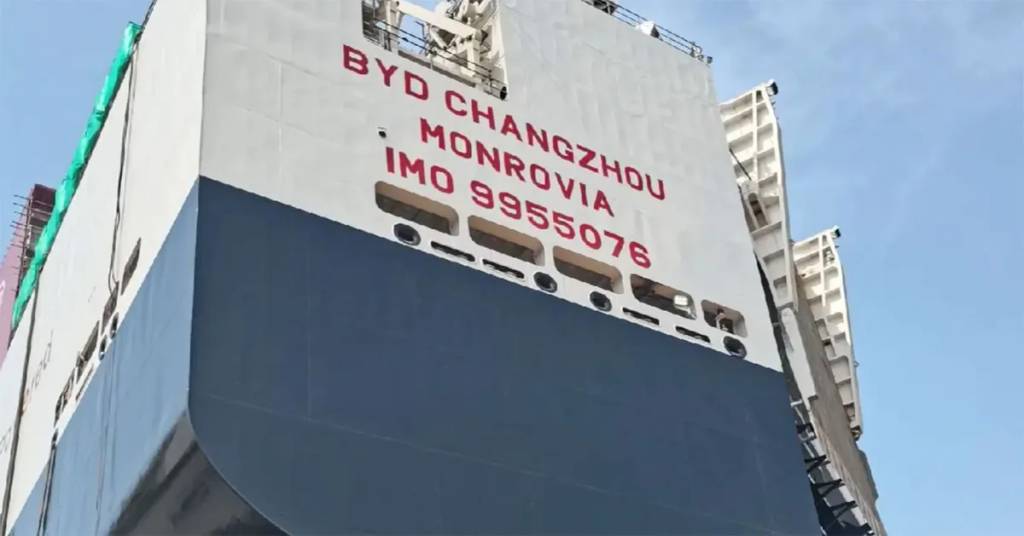 terceiro navio da BYD