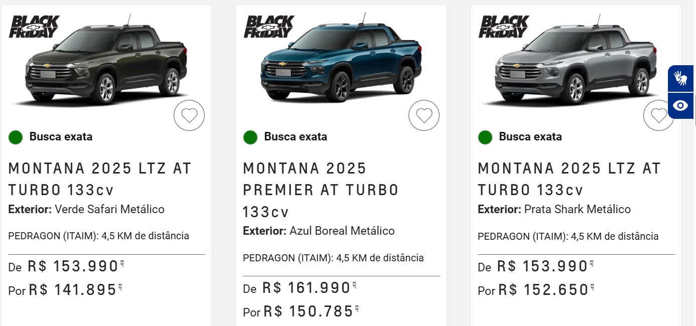 Descontos Black Friday Chevrolet