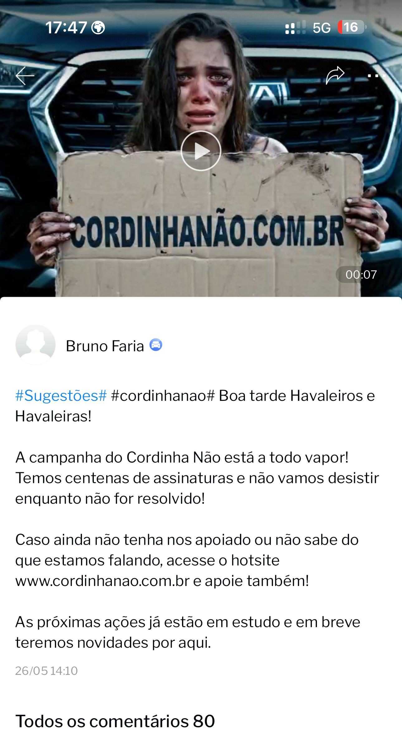 Relato Cordinha nao