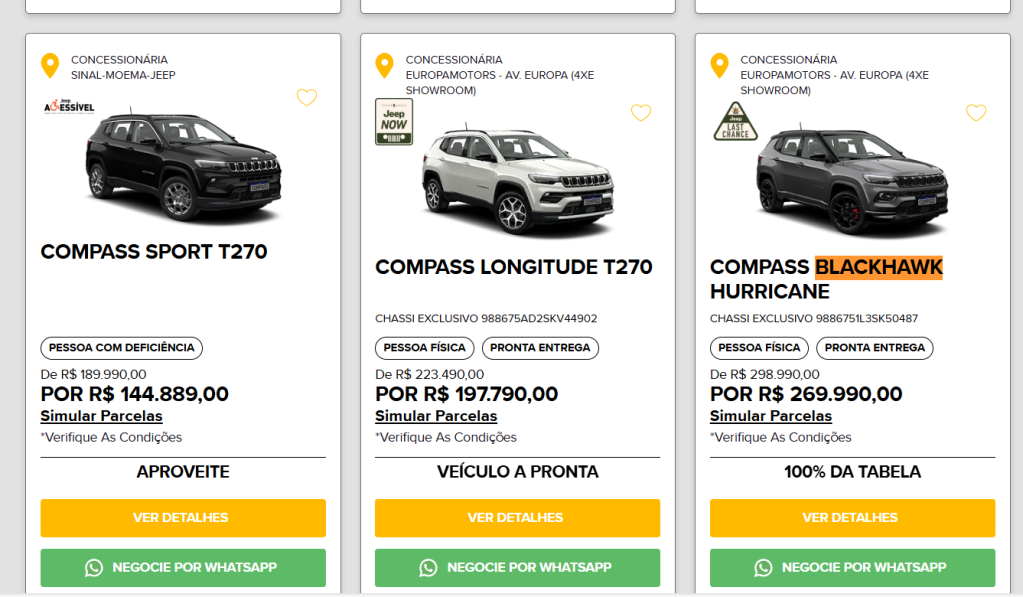 Descontos Jeep Compass Descontos Jeep Compass