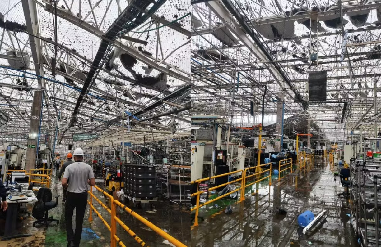 Fábrica da Toyota em Porto Feliz (SP) fica destruída após chuvas