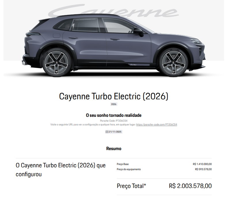 Cayenne electric brasil