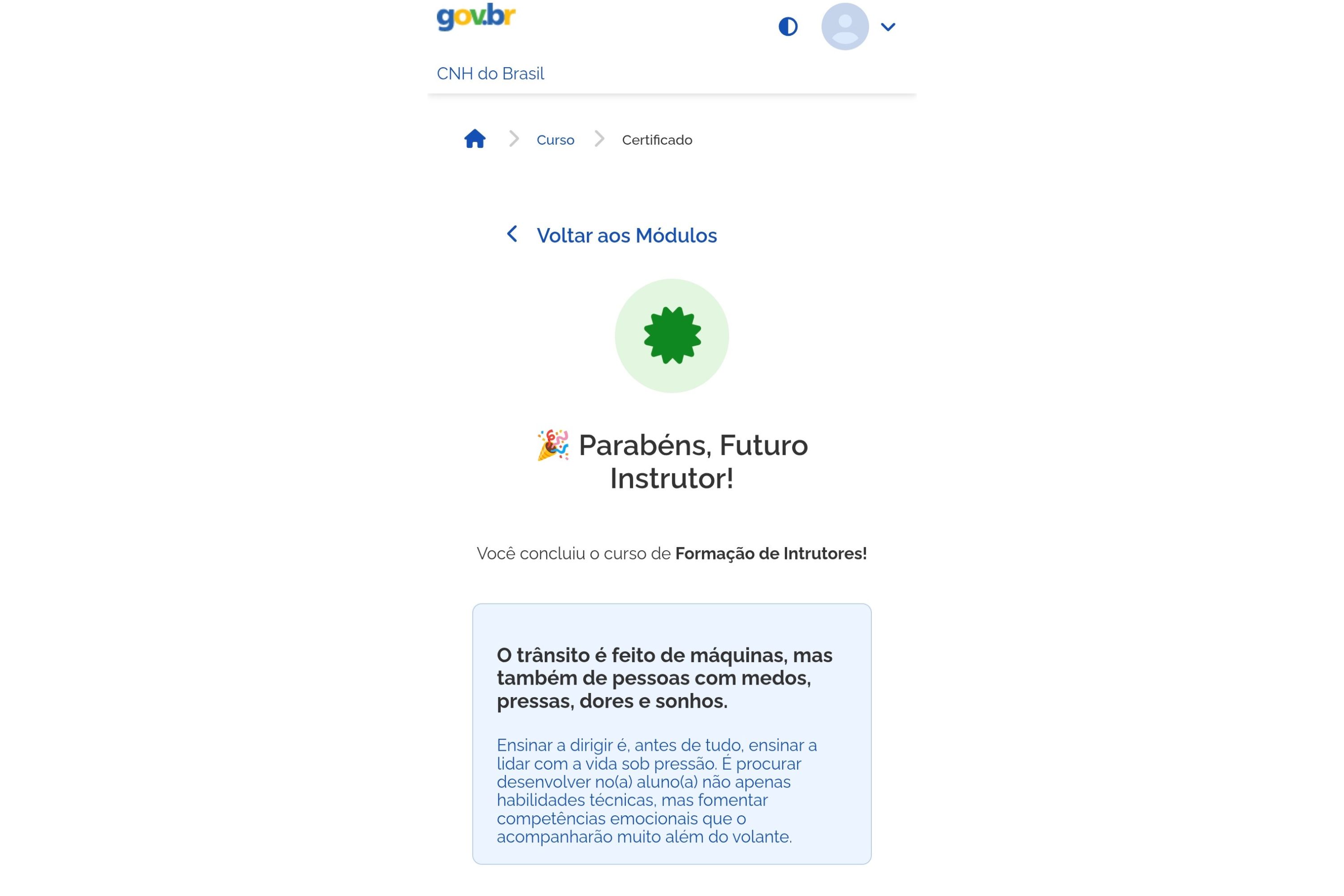 Curso de instrutor de tr&acirc;nsito