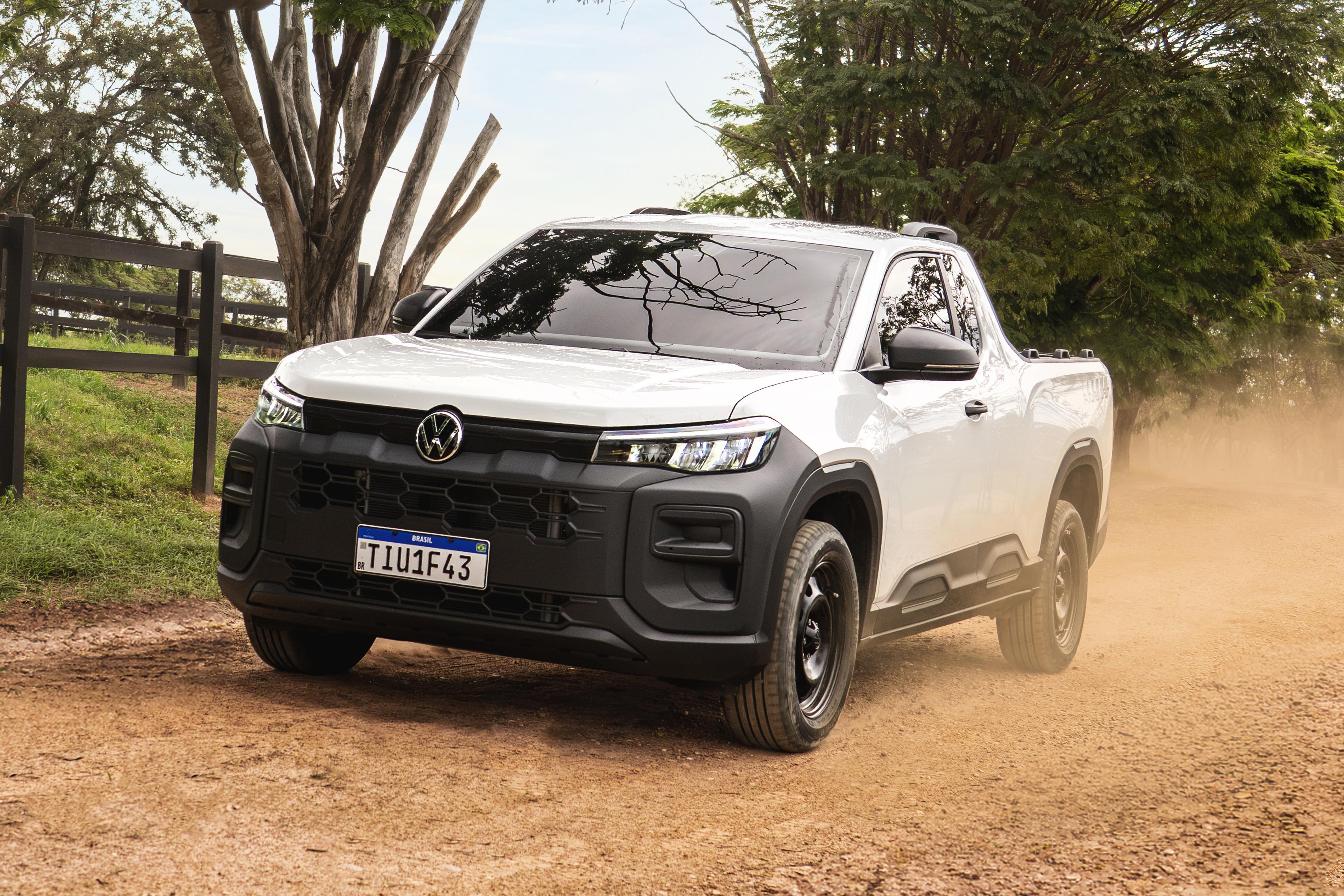 Representação da futura picape Volkswagen Tukan exibindo suas dimensões e design