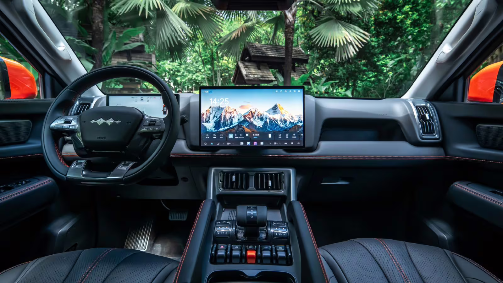 Interior da BYD Shark pela marca Fang Cheng Bao tem telas maiores